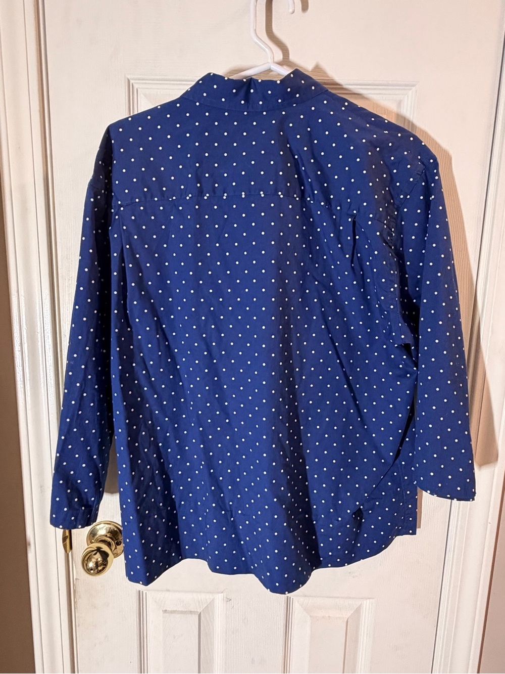 crown & ivy Navy Polka Dot Button-Down Shirt - Picture 3 of 3